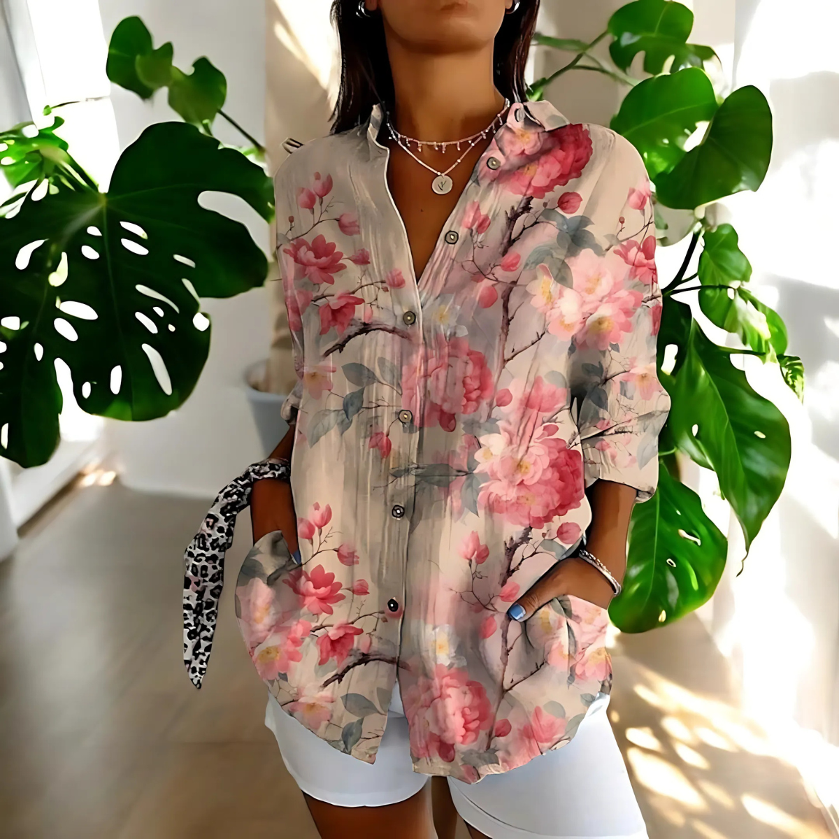 Marlene™ | Vintage-Bluse mit Blumendruck