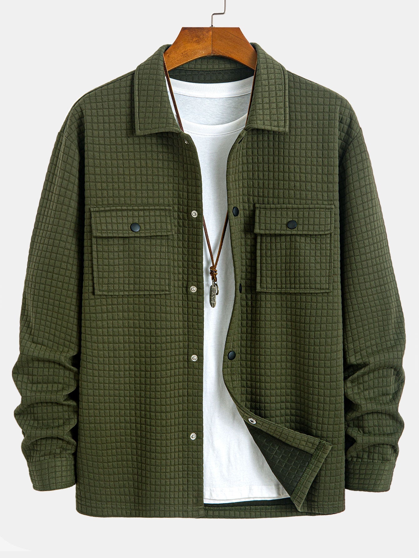 Gestepptes Waffle-Jacquard Hemd