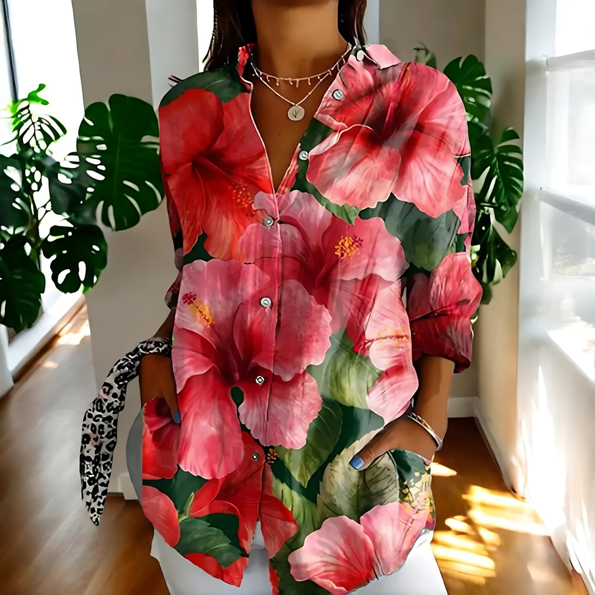 Marlene™ | Vintage-Bluse mit Blumendruck
