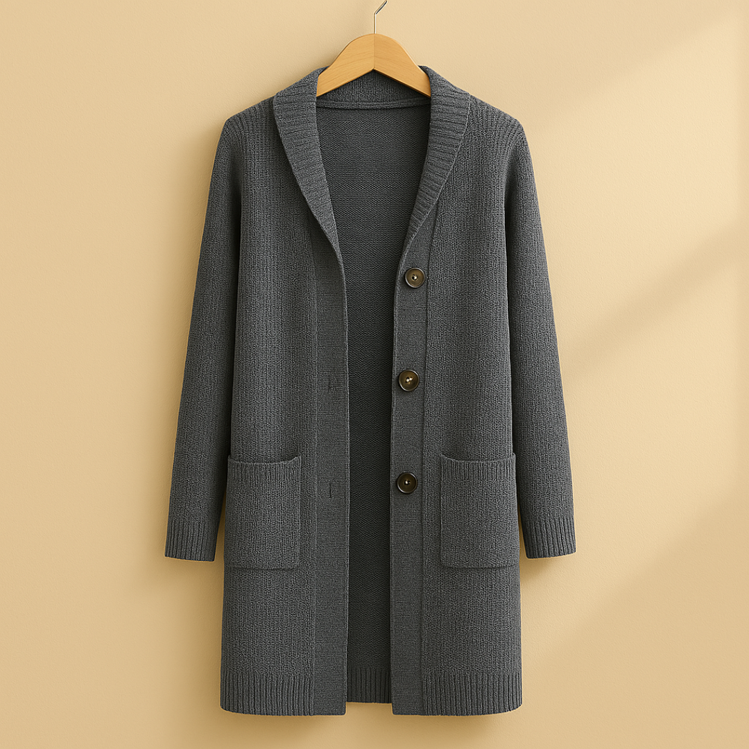 Lorie | Elegante lange Damen Strickjacke