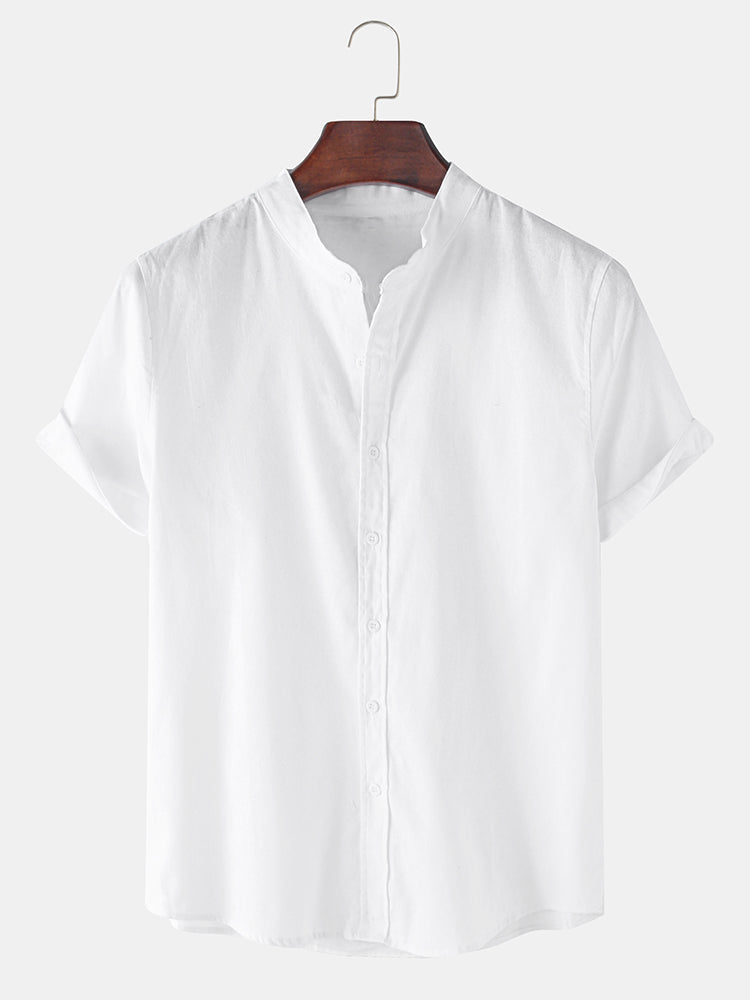 Leinen-Optik Kurzarm T-Shirts & Gerade Leinenhosen