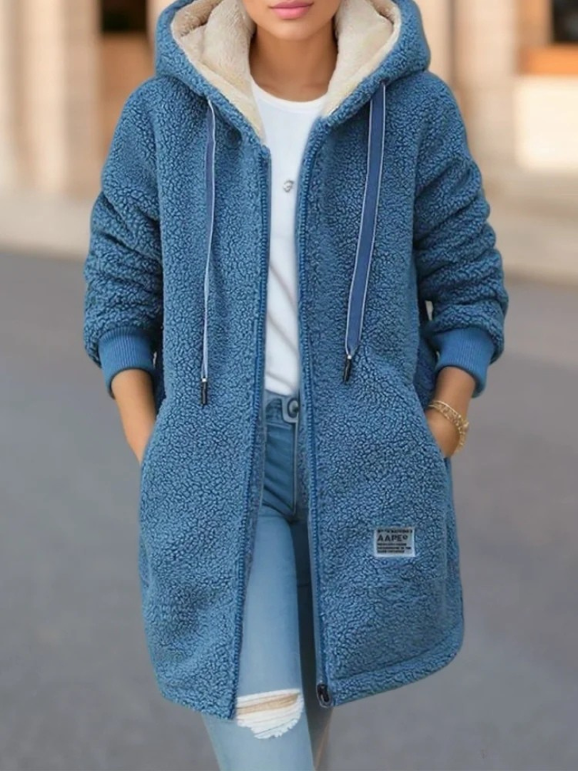 Rianne - Warme Teddyweste mit Kapuze für Damen