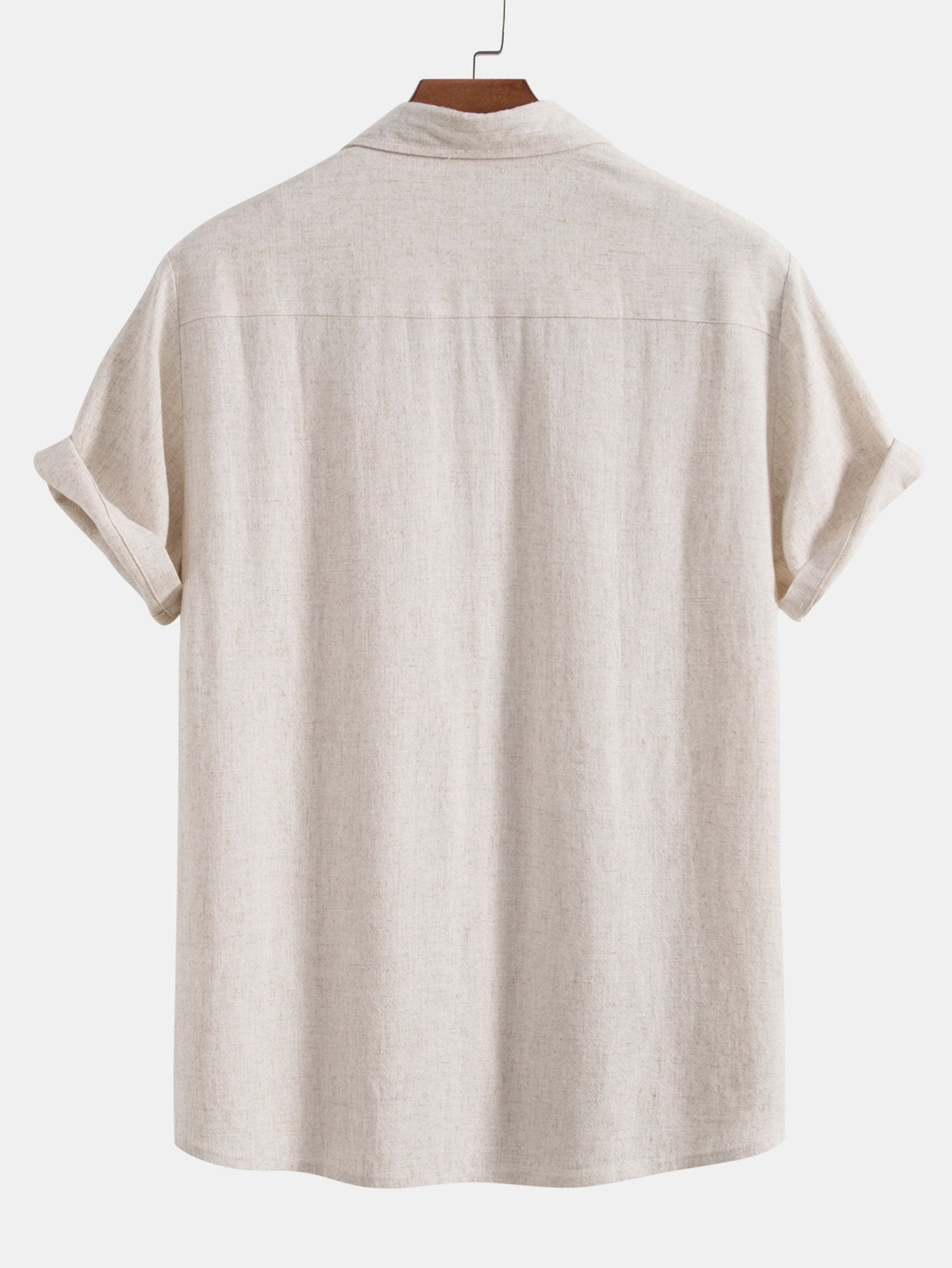 Leinen-Rayon Mix Knopfhemd mit Geradem Bein Leinenhose