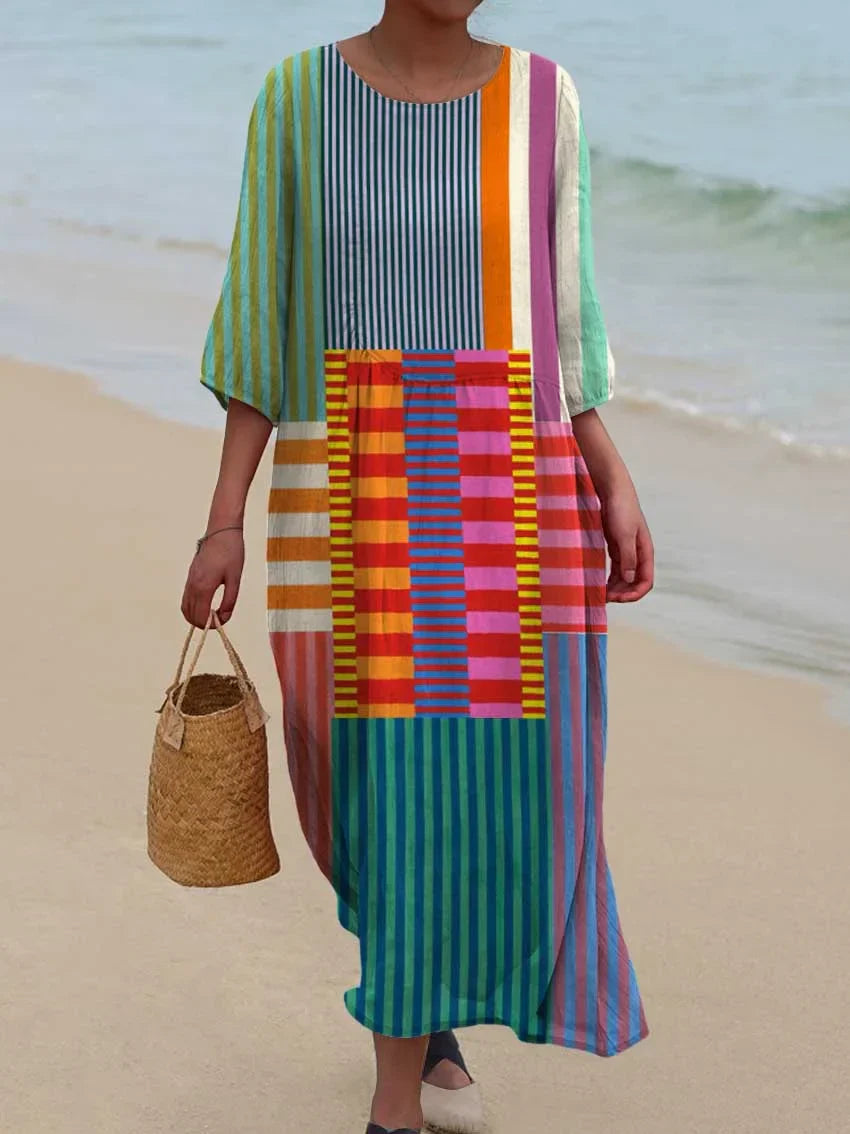 Roza - Elegantes Kleid mit geometrischem Muster