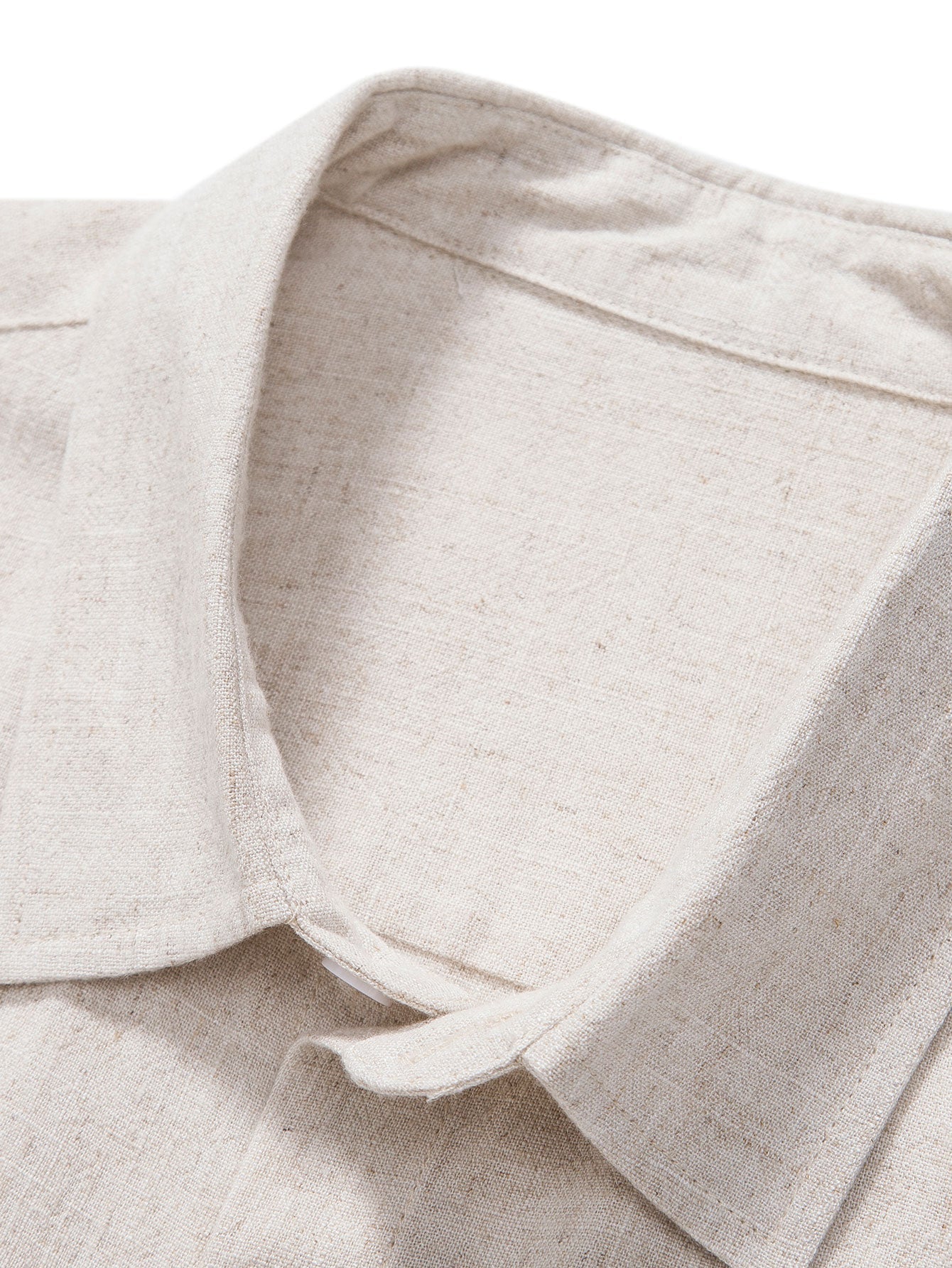 Leinen-Rayon Mix Knopfhemd mit Geradem Bein Leinenhose