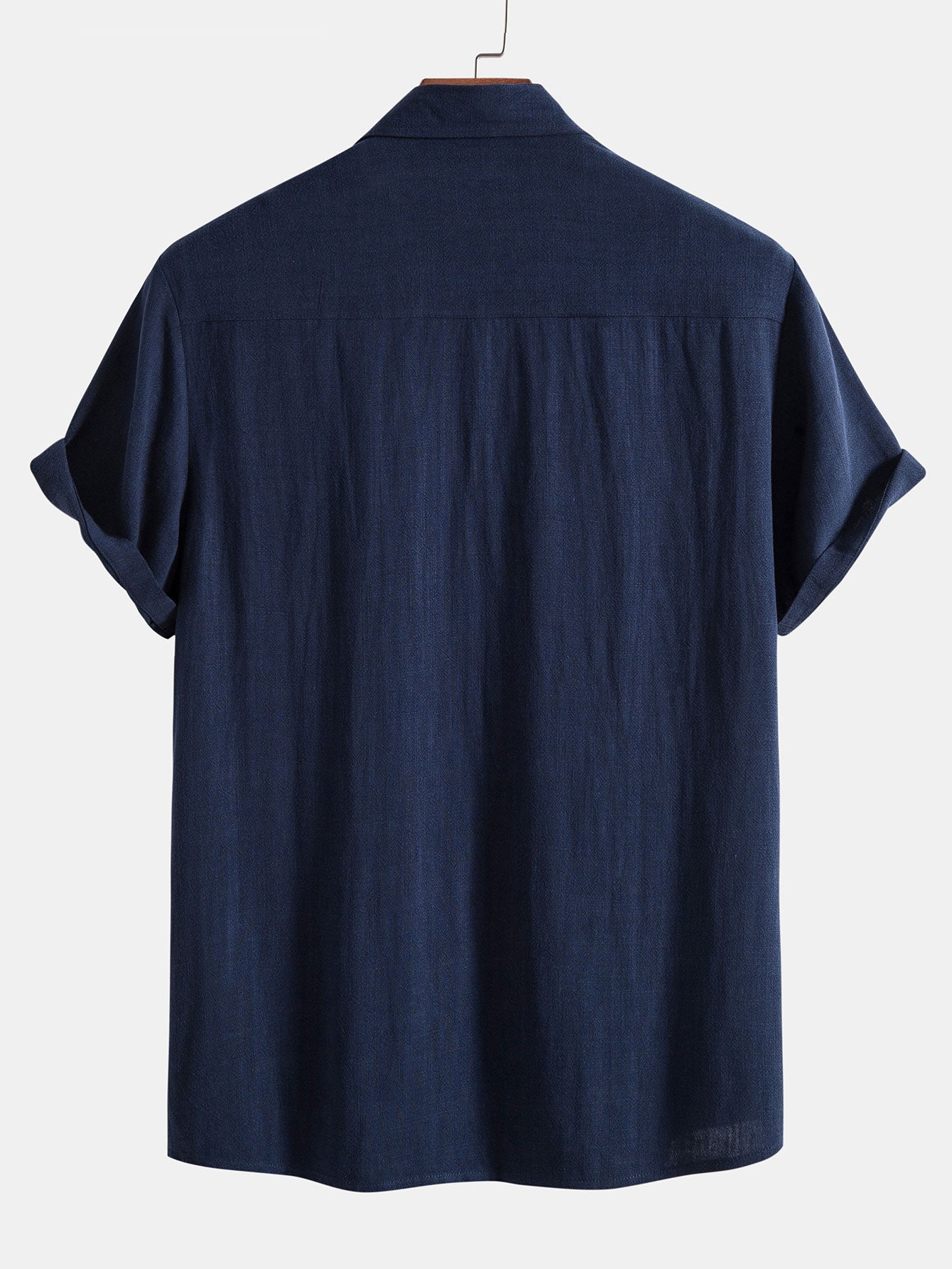 Leinen-Rayon Mix Knopfhemd mit Geradem Bein Leinenhose