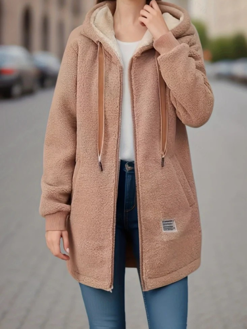 Rianne - Warme Teddyweste mit Kapuze für Damen