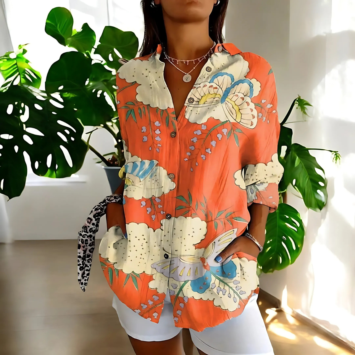 Marlene™ | Vintage-Bluse mit Blumendruck