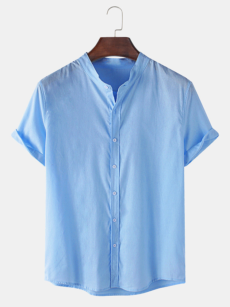 Leinen-Optik Kurzarm T-Shirts & Gerade Leinenhosen