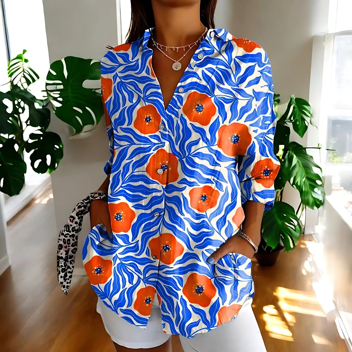 Marlene™ | Vintage-Bluse mit Blumendruck