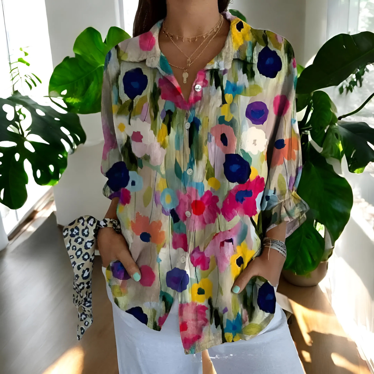 Marlene™ | Vintage-Bluse mit Blumendruck