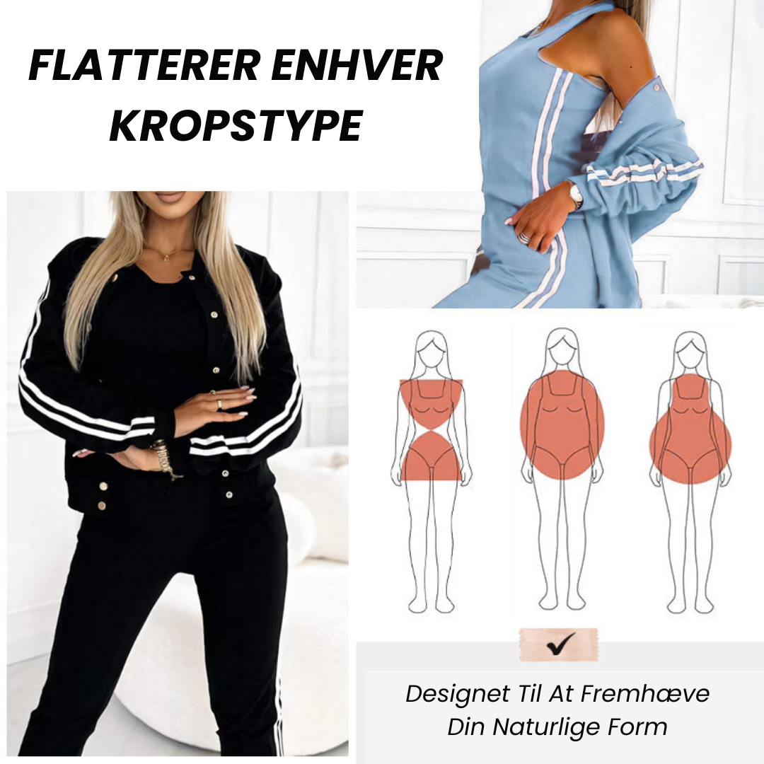 Emmy™ I Tredelt sæt til kvinder med baseballjakke og bukser