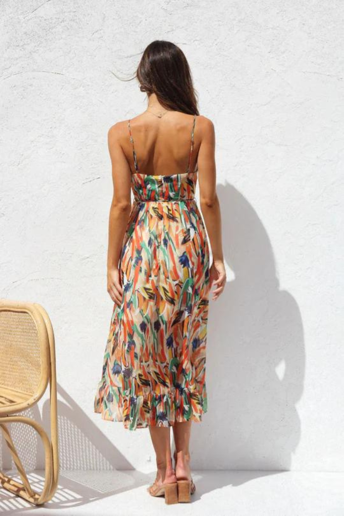 Klara - Modisches Midikleid in lebendigen Farben für Damen