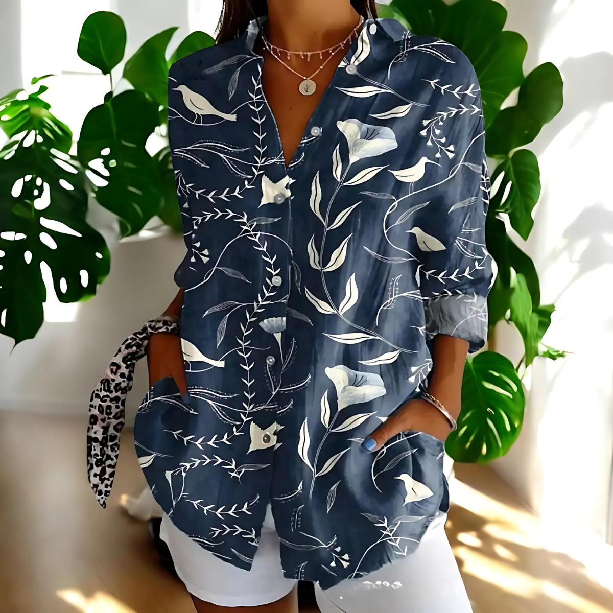 Marlene™ | Vintage-Bluse mit Blumendruck