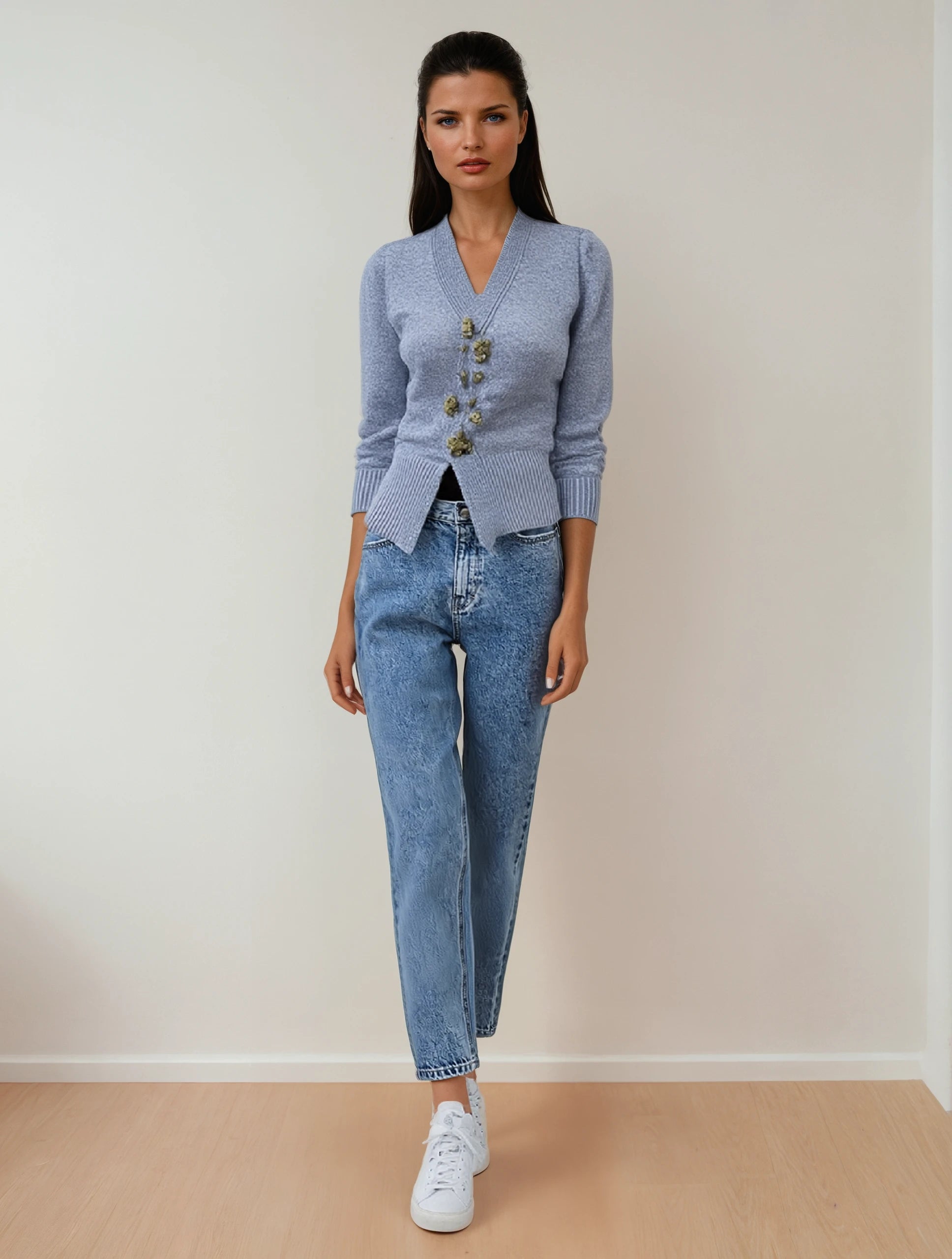 Eline™ | Elegante Strickjacke mit herzförmigen Knöpfen