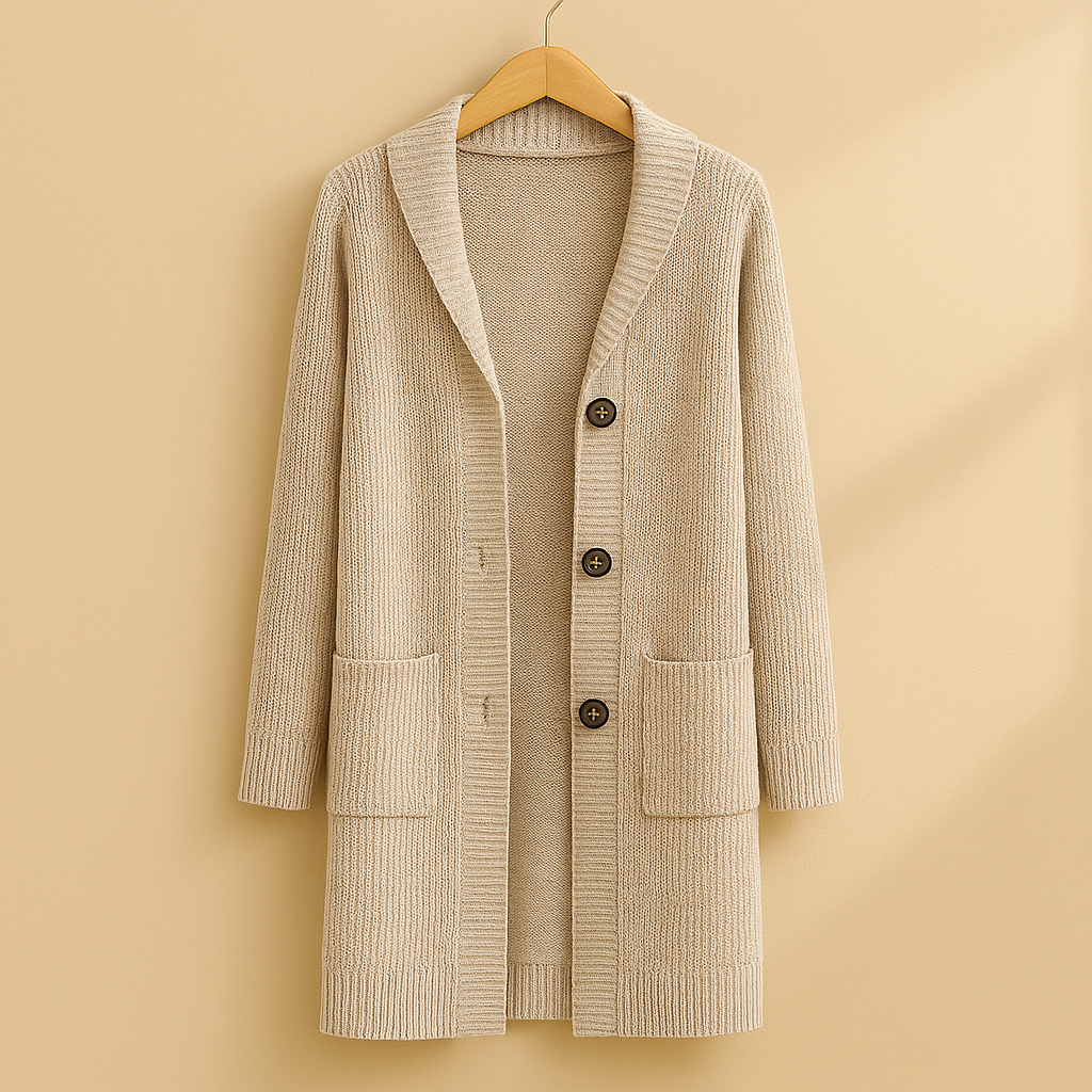 Lorie | Elegante lange Damen Strickjacke