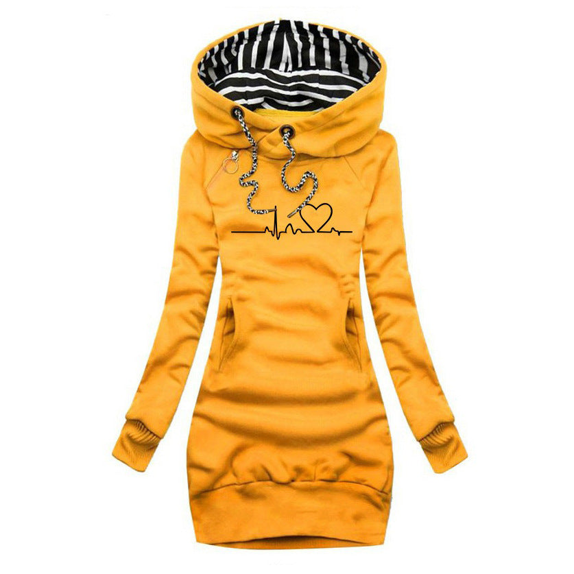 Olivia | Bedrucktes Pulloverkleid Heartbeat