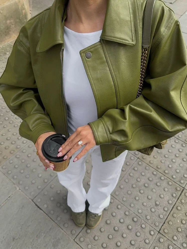 Bożena™ | Oversized Leather Jacket
