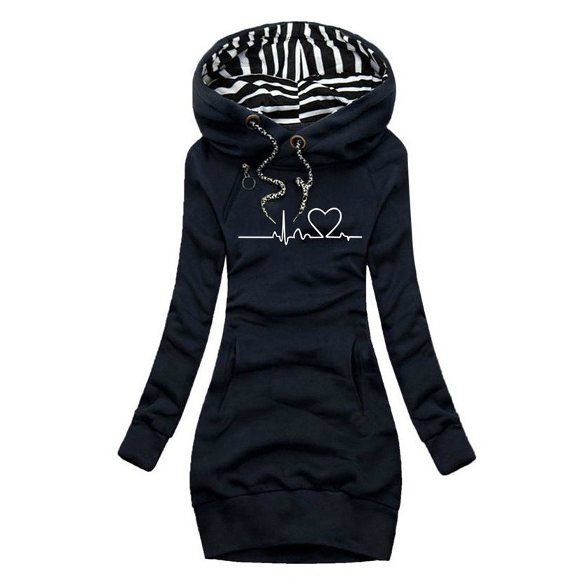 Olivia | Bedrucktes Pulloverkleid Heartbeat