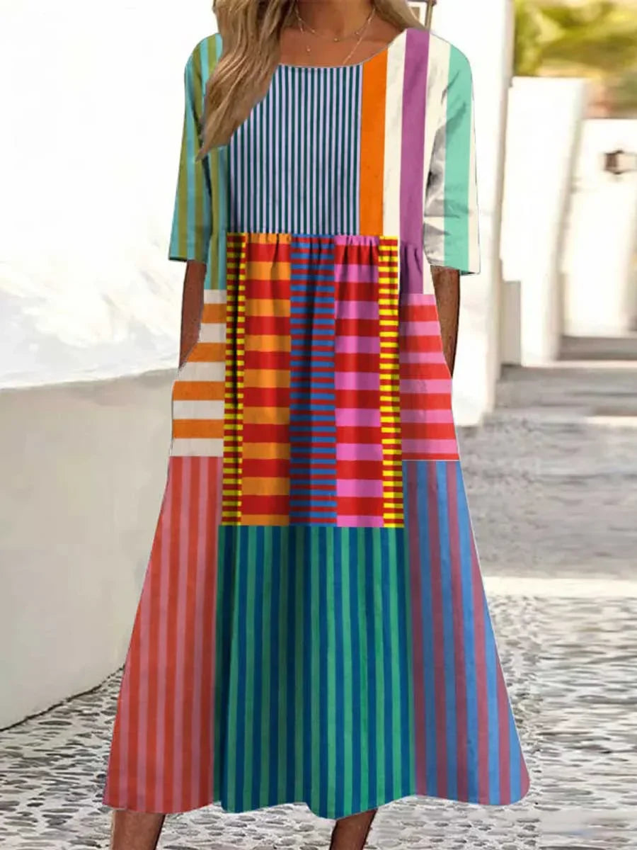 Roza - Elegantes Kleid mit geometrischem Muster
