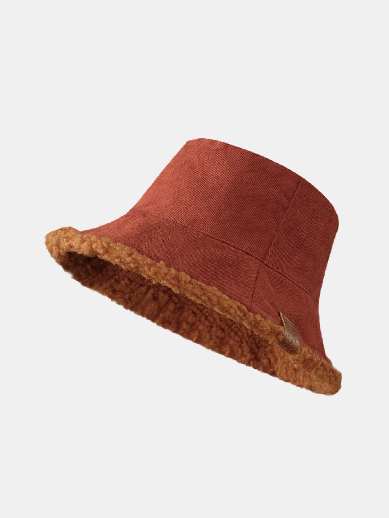 Beidseitig tragbare, multifunktionale Bucket-Cap aus dickem, warmem Corduroy und Kaschmir mit weichem Plüsch