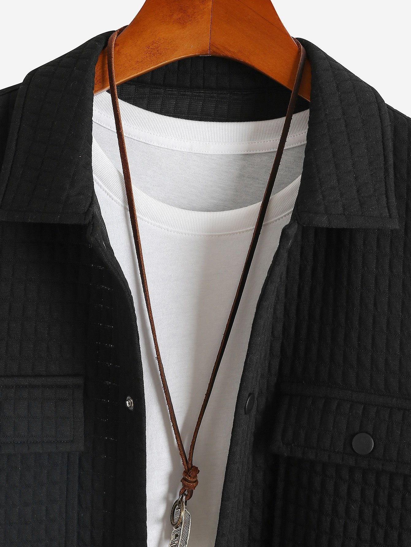 Gestepptes Waffle-Jacquard Hemd