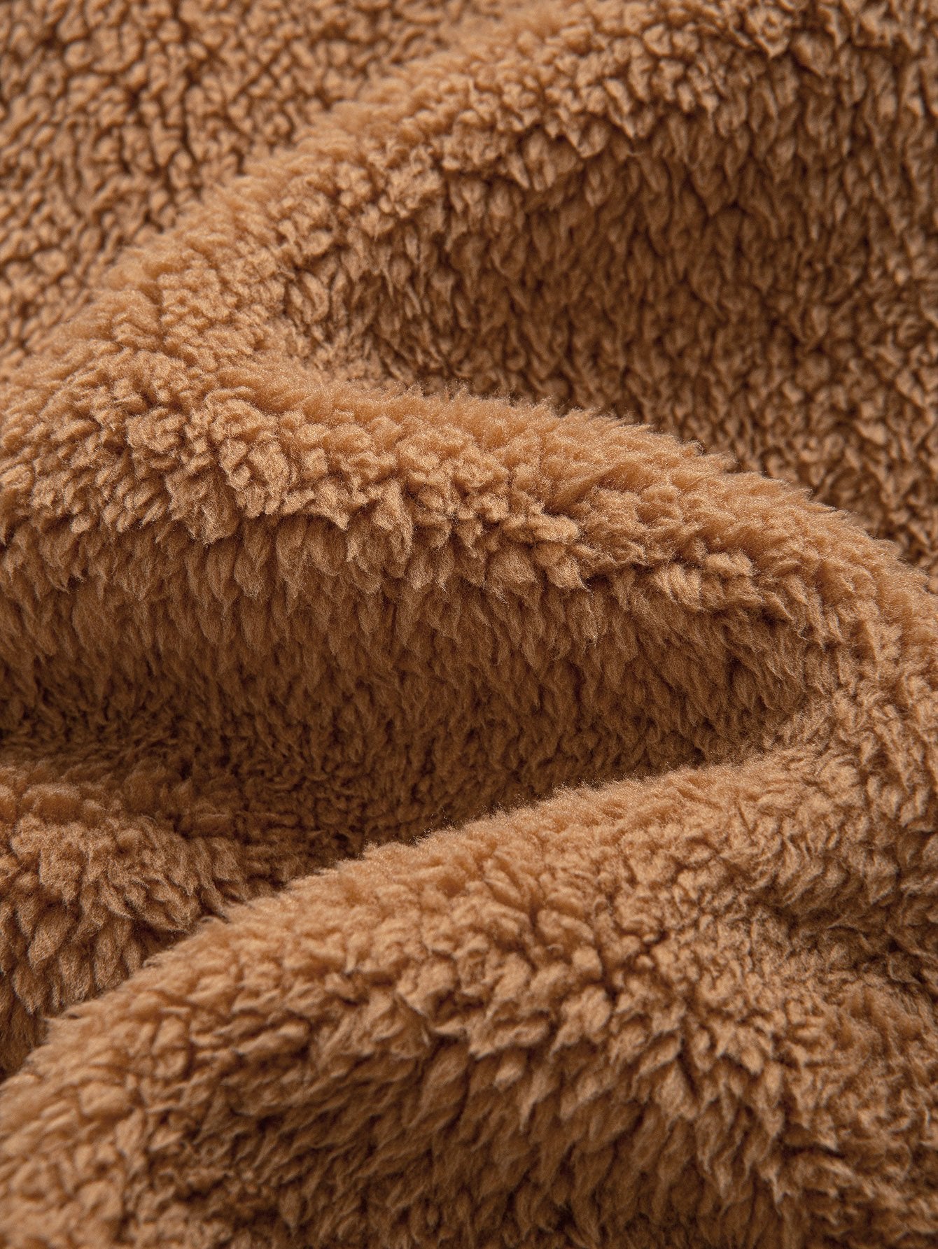 Teddy Fleece Button-Up Hoodie Jacket