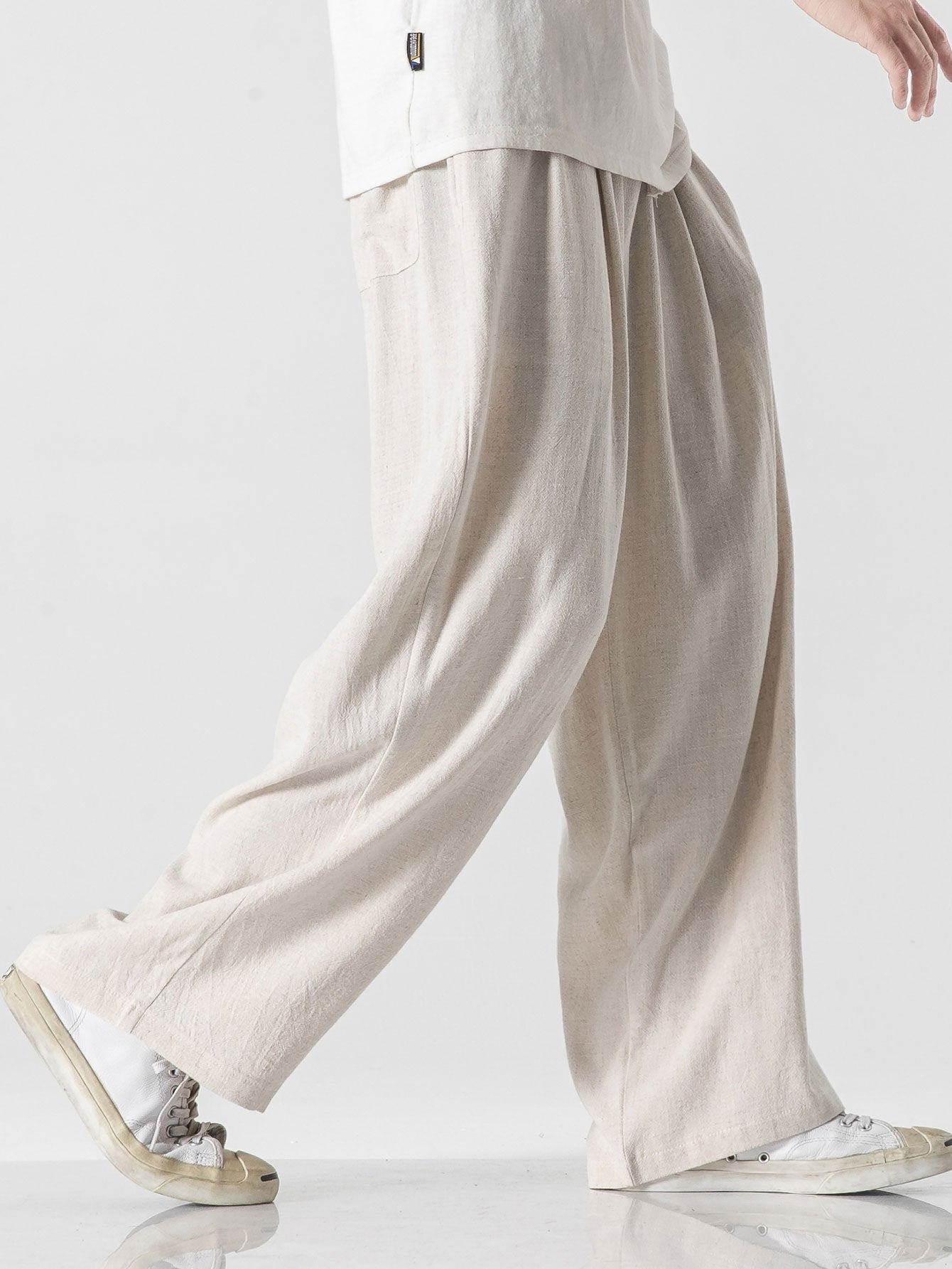 Relaxed Fit Hose aus Leinen-Baumwoll-Mix