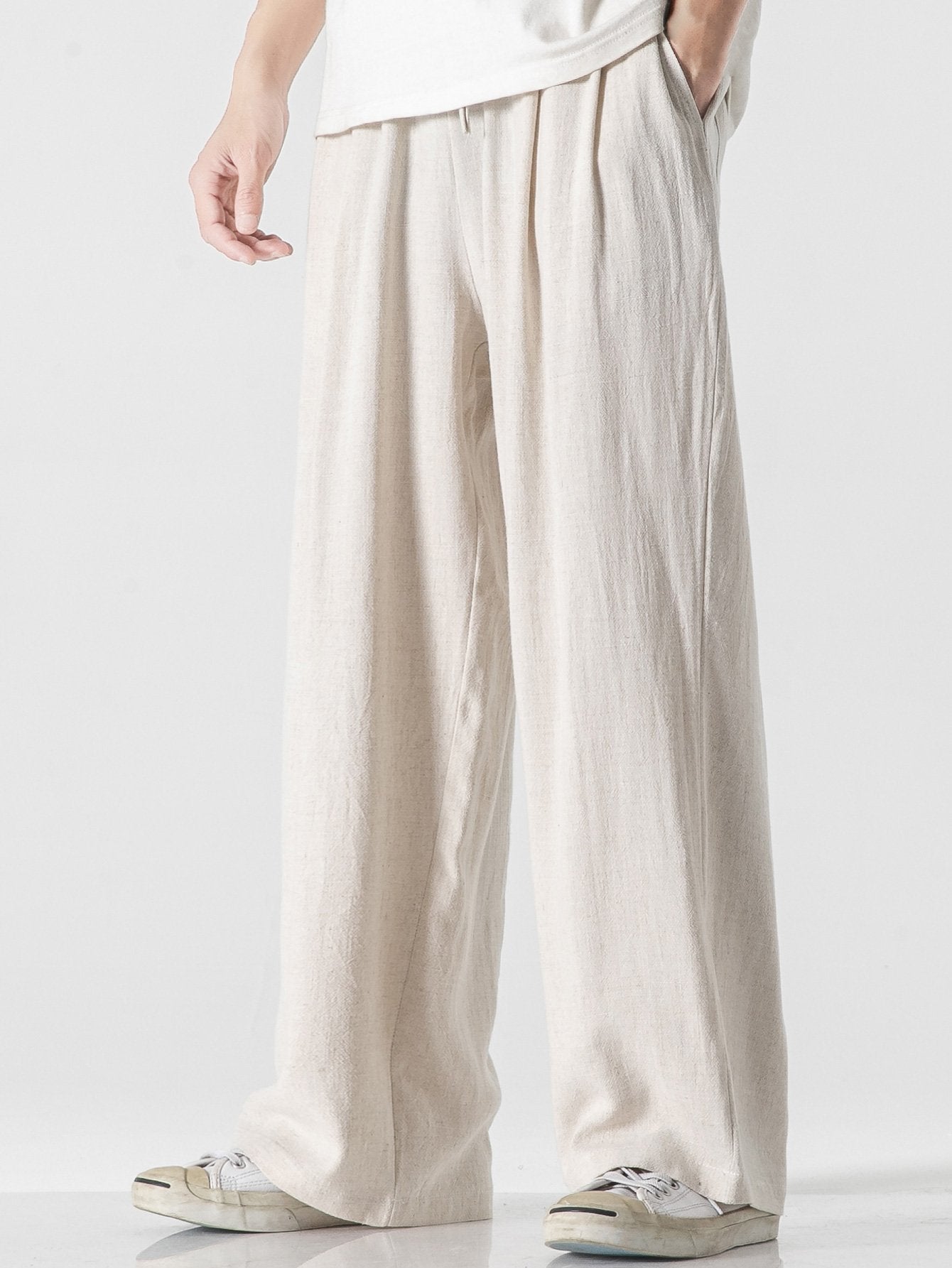 Relaxed Fit Hose aus Leinen-Baumwoll-Mix