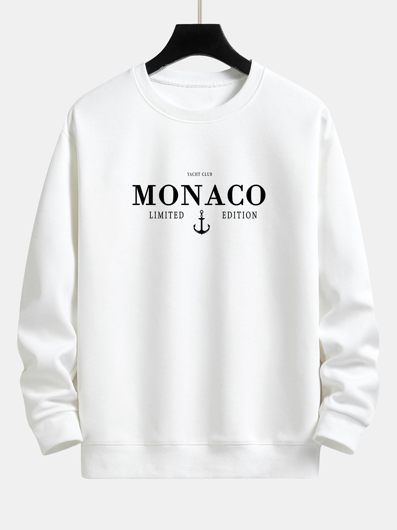 Relaxed Fit Sweatshirt with Monaco Slogan Print