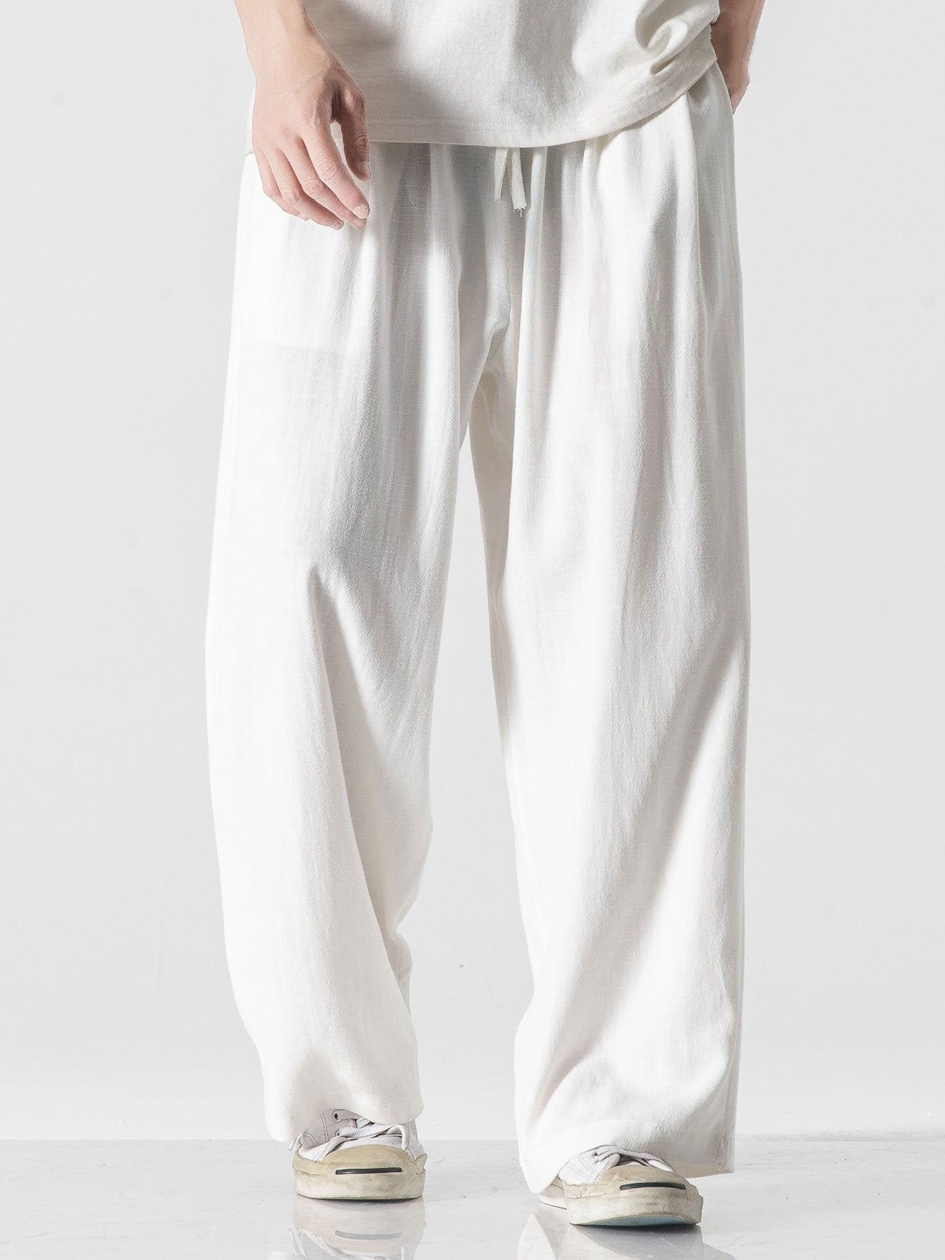 Relaxed Fit Hose aus Leinen-Baumwoll-Mix