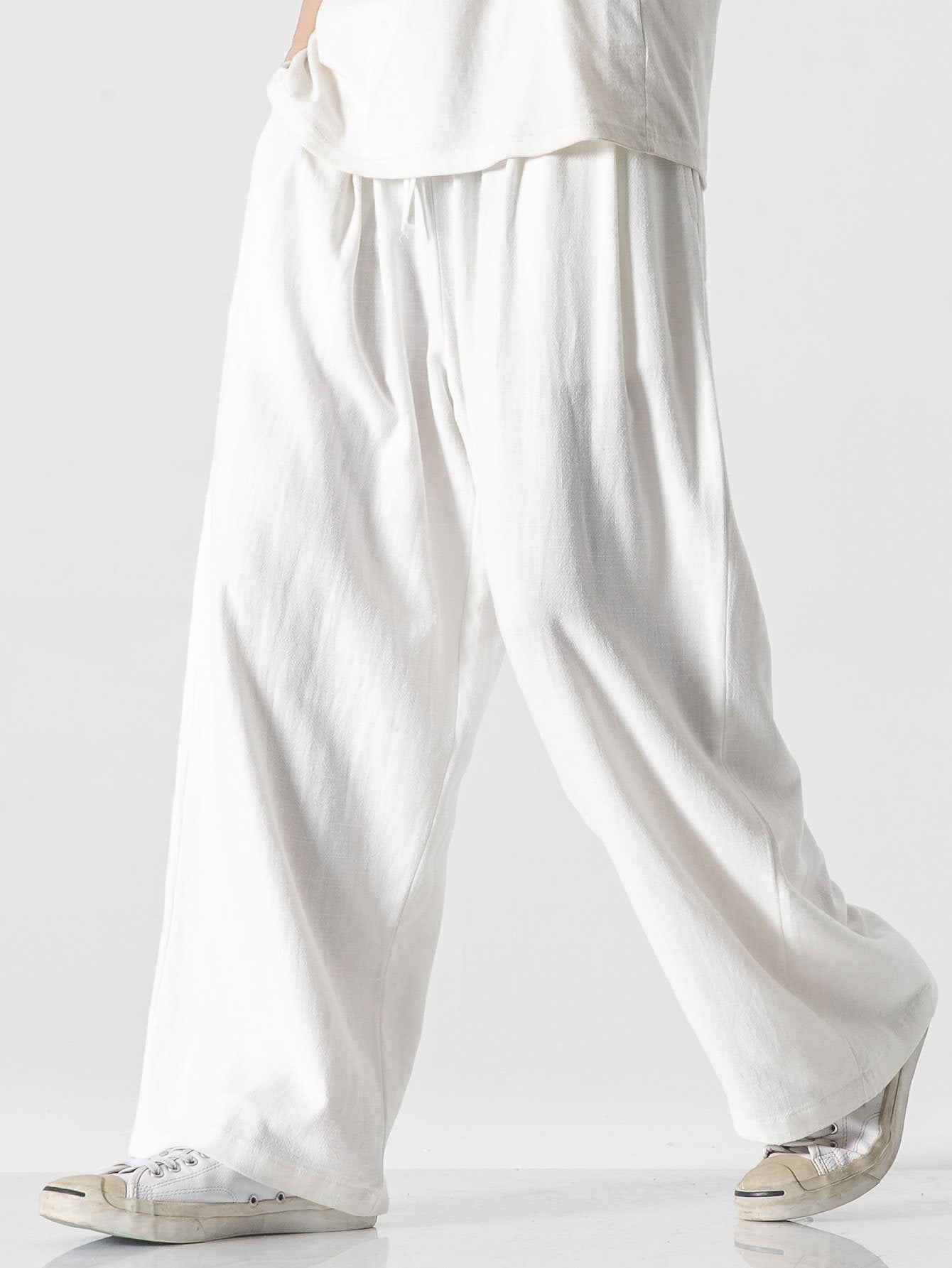 Relaxed Fit Hose aus Leinen-Baumwoll-Mix