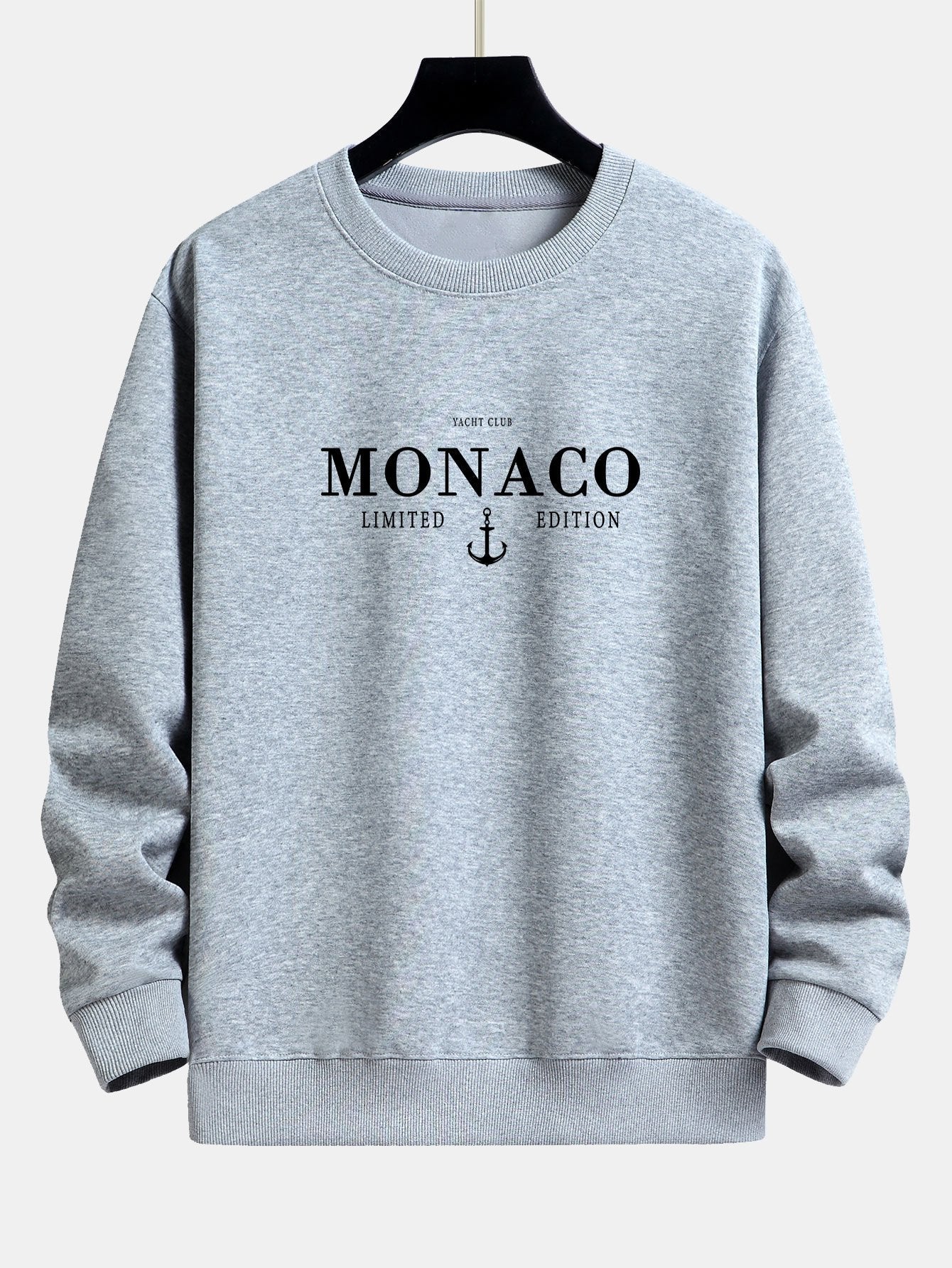 Relaxed Fit Sweatshirt with Monaco Slogan Print