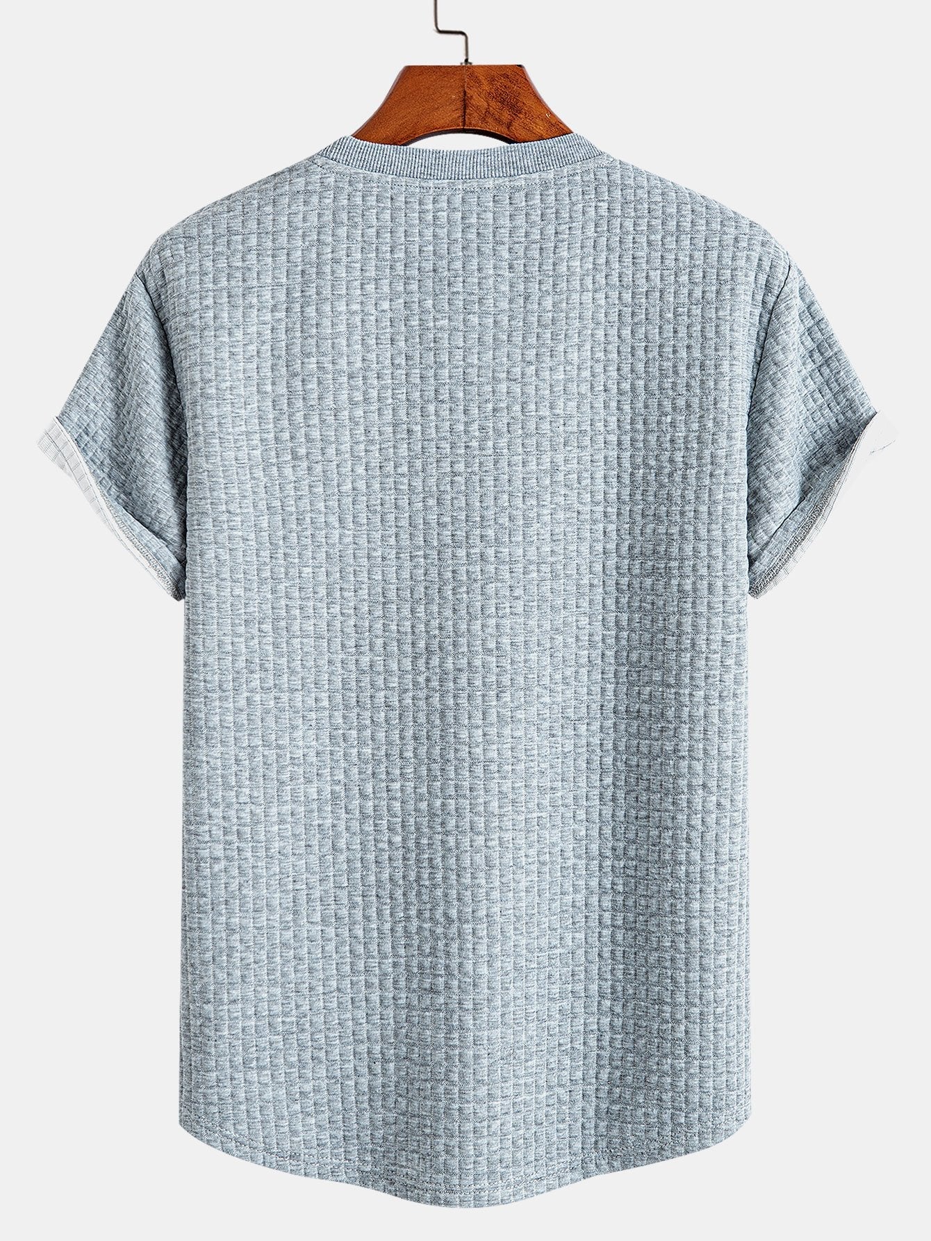 Kurzes Waffel-T-Shirt mit Bogenärmeln