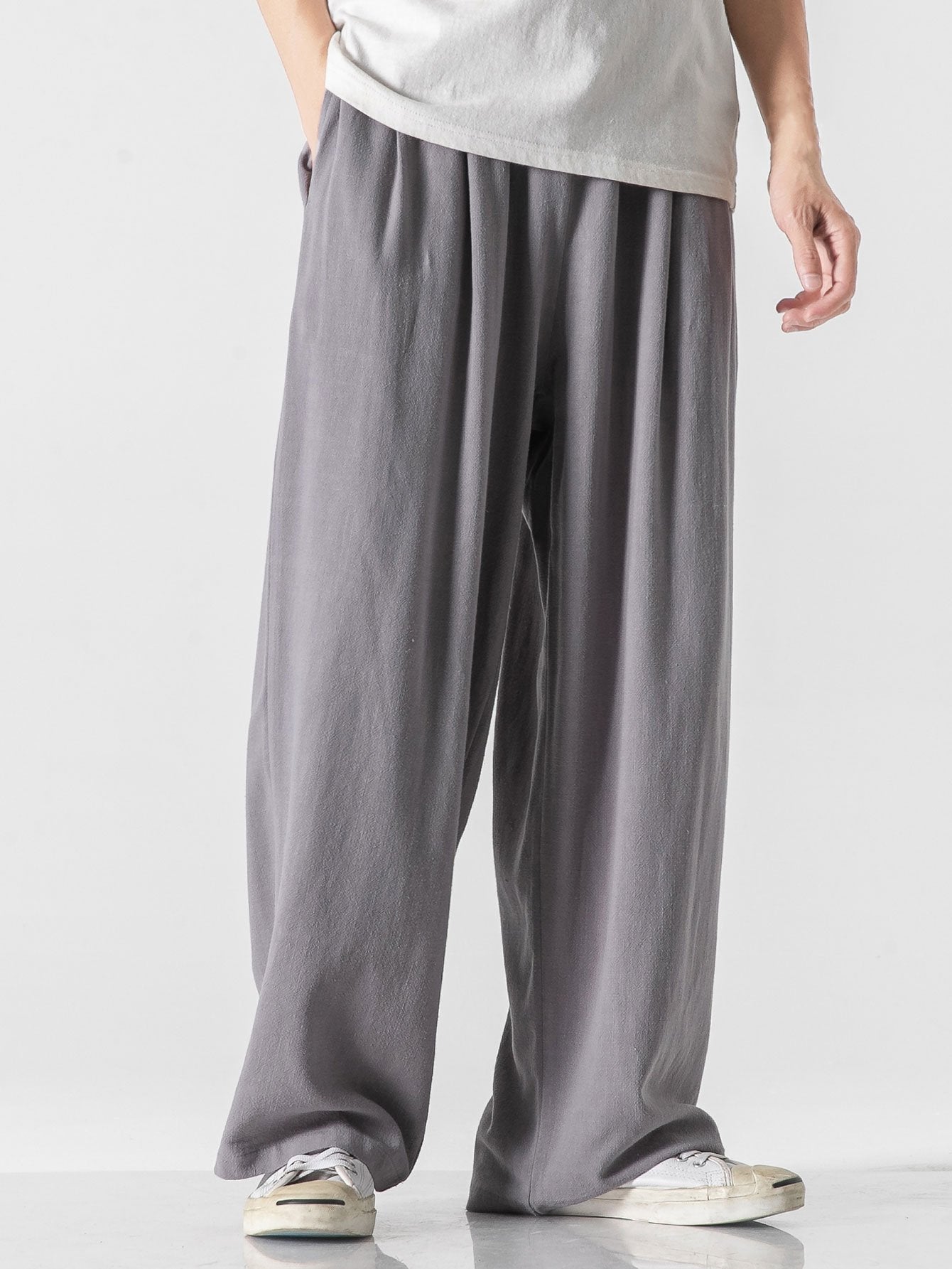 Relaxed Fit Hose aus Leinen-Baumwoll-Mix