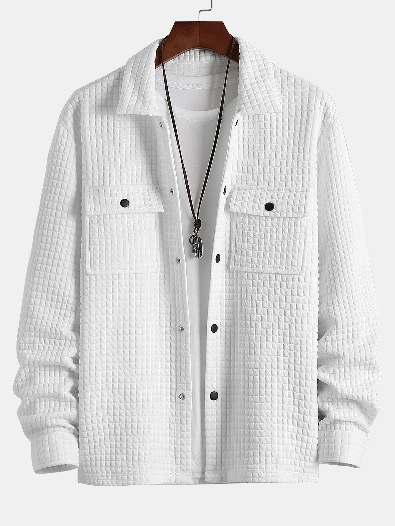 Gestepptes Waffle-Jacquard Hemd