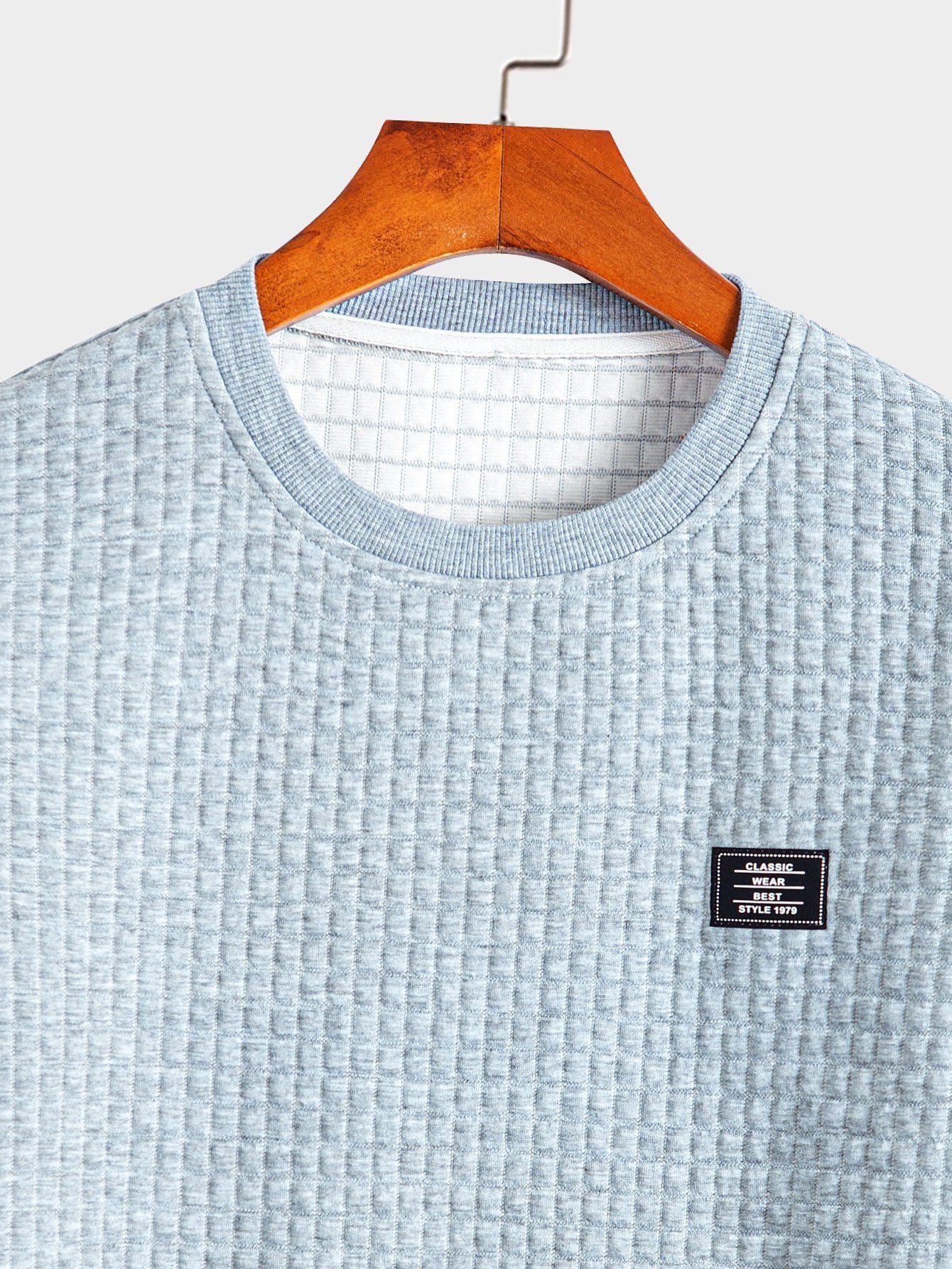 Kurzes Waffel-T-Shirt mit Bogenärmeln