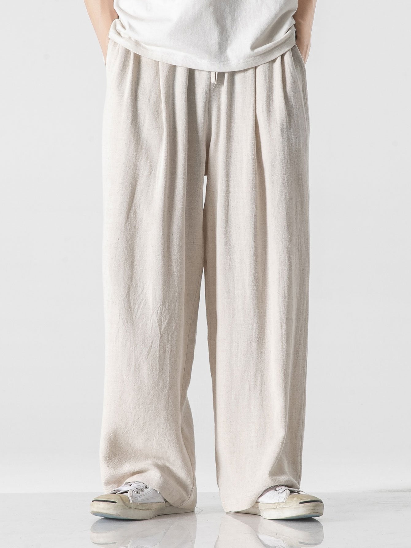 Relaxed Fit Hose aus Leinen-Baumwoll-Mix