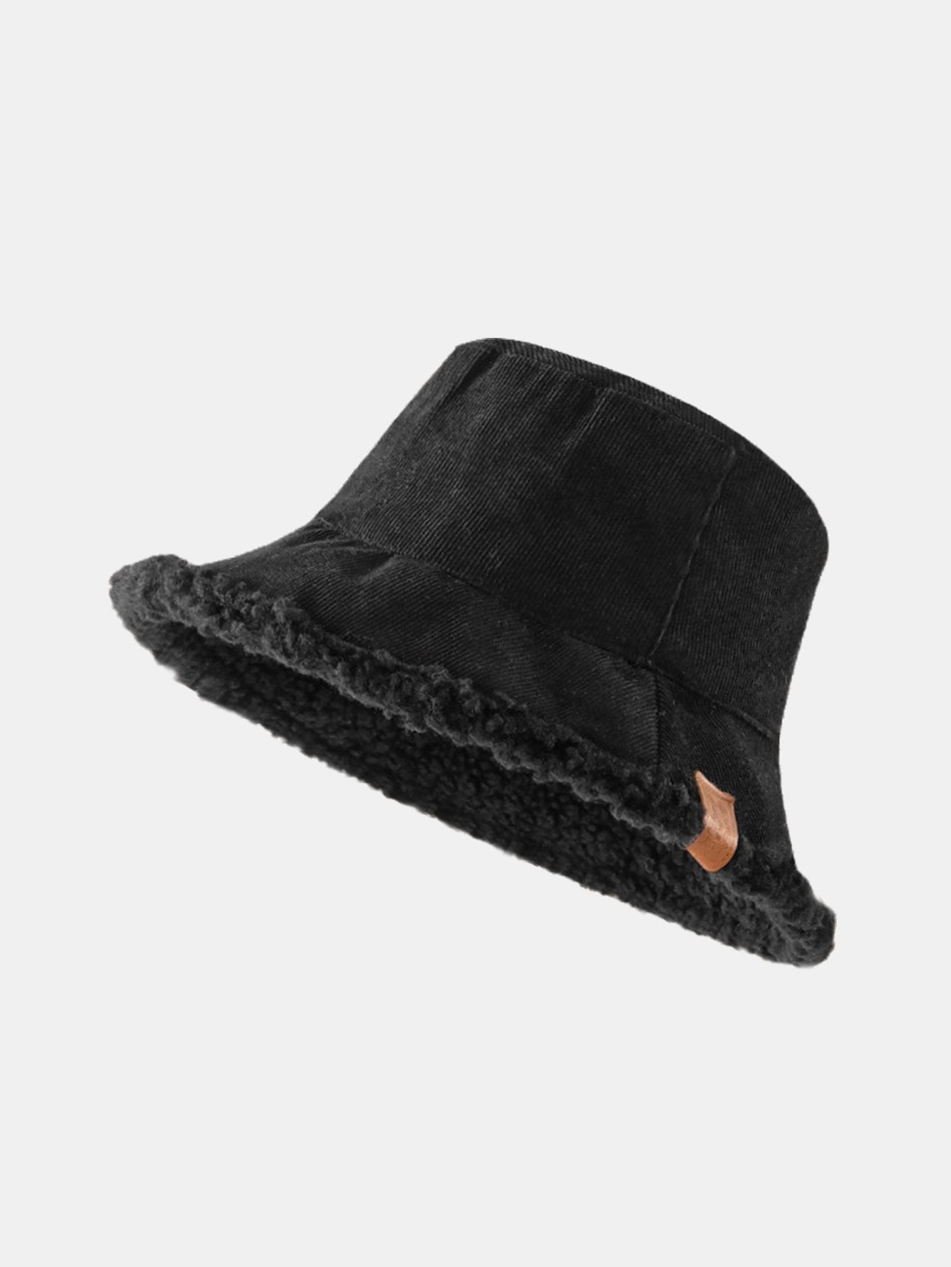 Beidseitig tragbare, multifunktionale Bucket-Cap aus dickem, warmem Corduroy und Kaschmir mit weichem Plüsch
