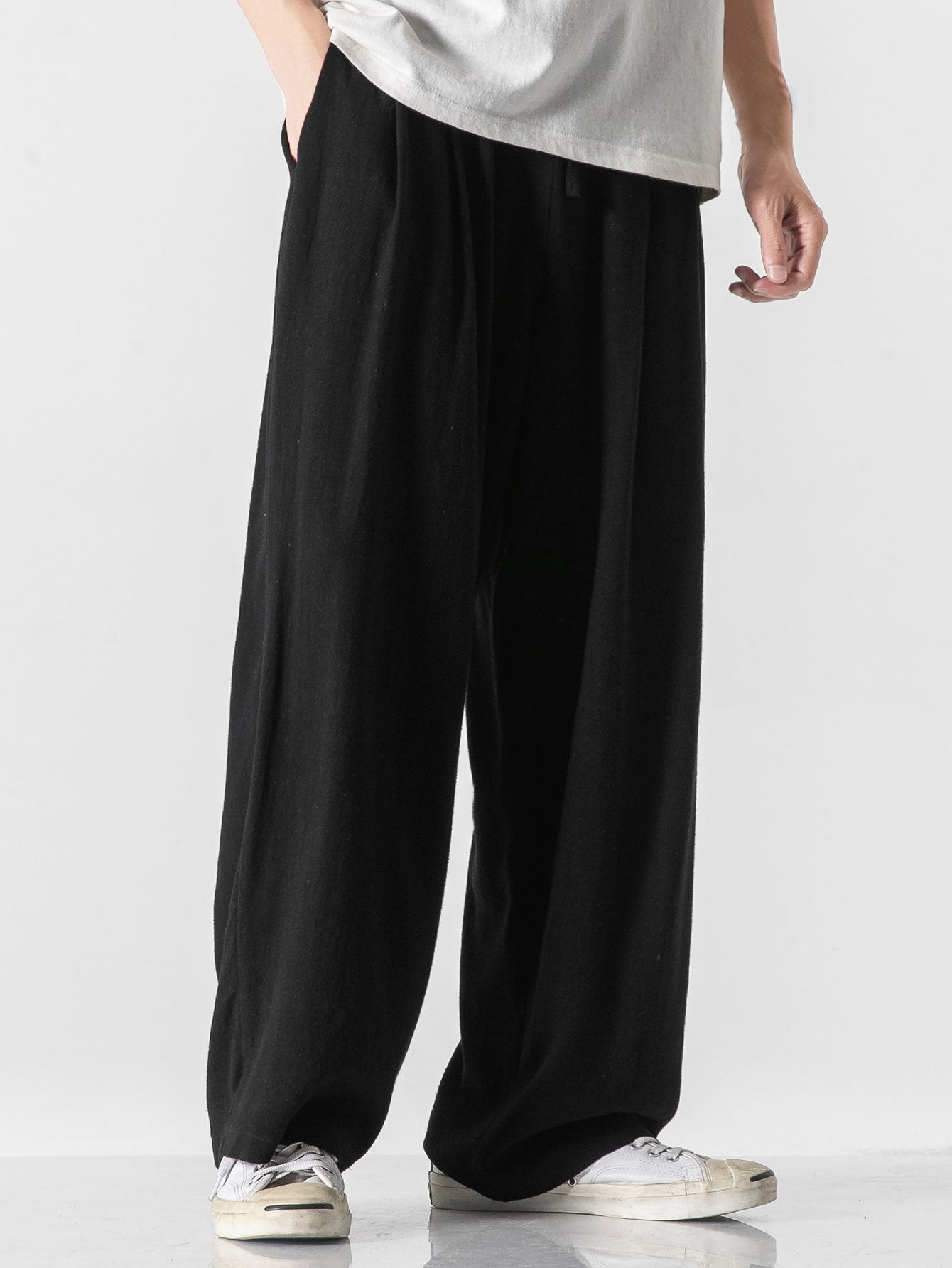 Relaxed Fit Hose aus Leinen-Baumwoll-Mix