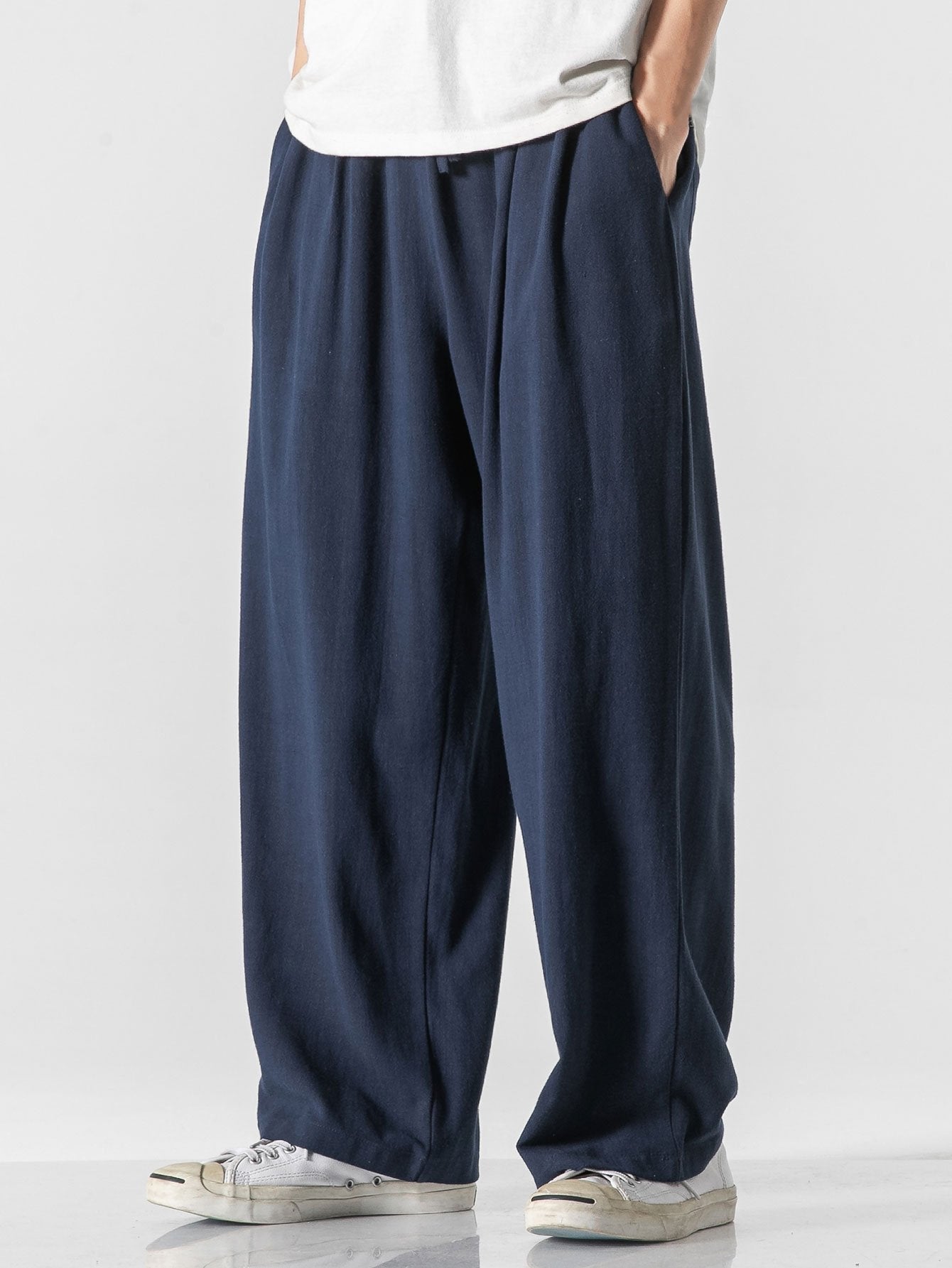 Relaxed Fit Hose aus Leinen-Baumwoll-Mix