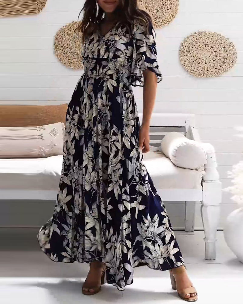 Kjole med elegance og blomster