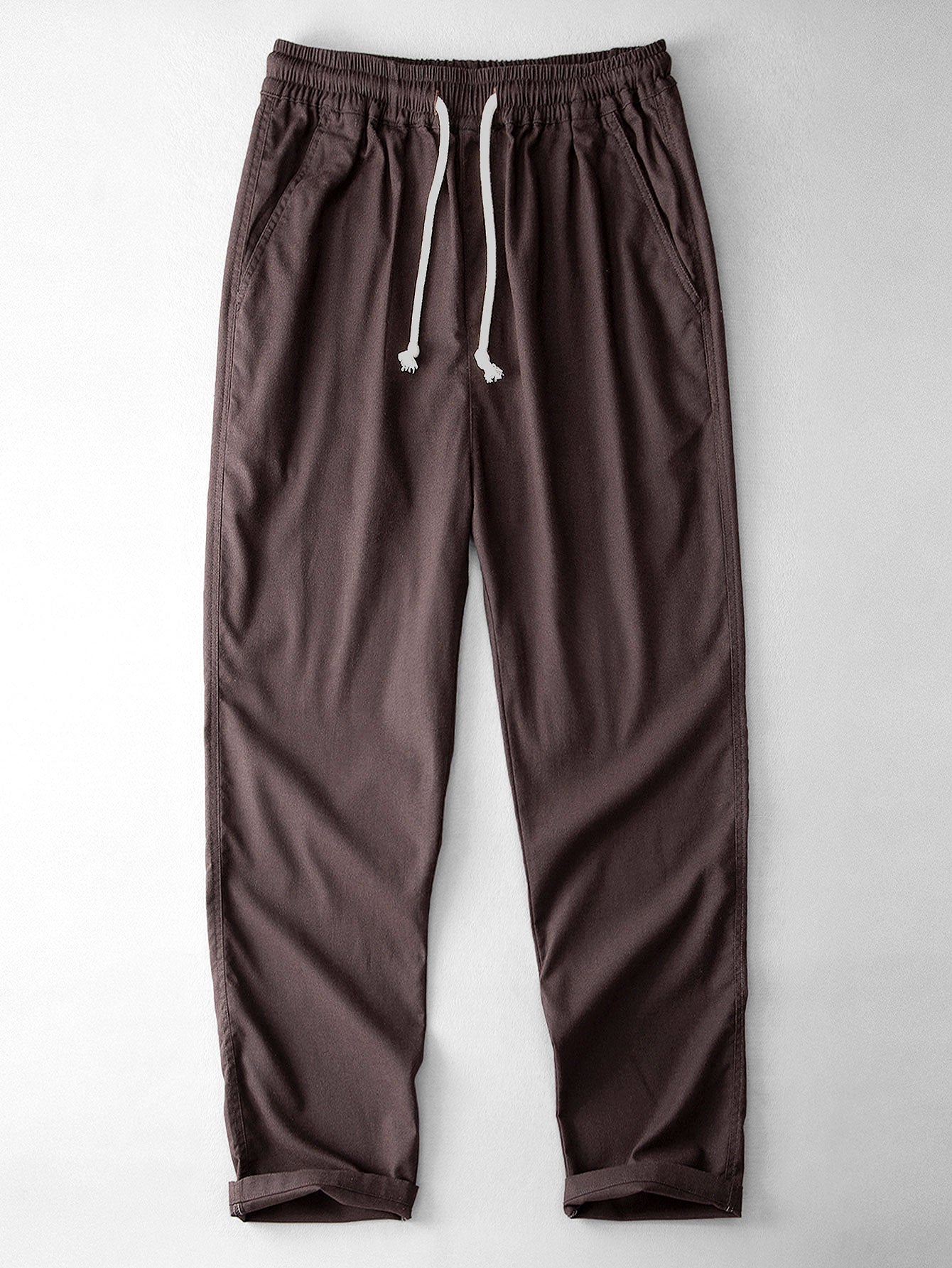 Geometrisches Jacquard-Hemd im kubanischen Stil & Gerade Leinenhose