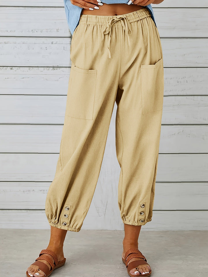Sienna | Button Detail Relaxed Trousers