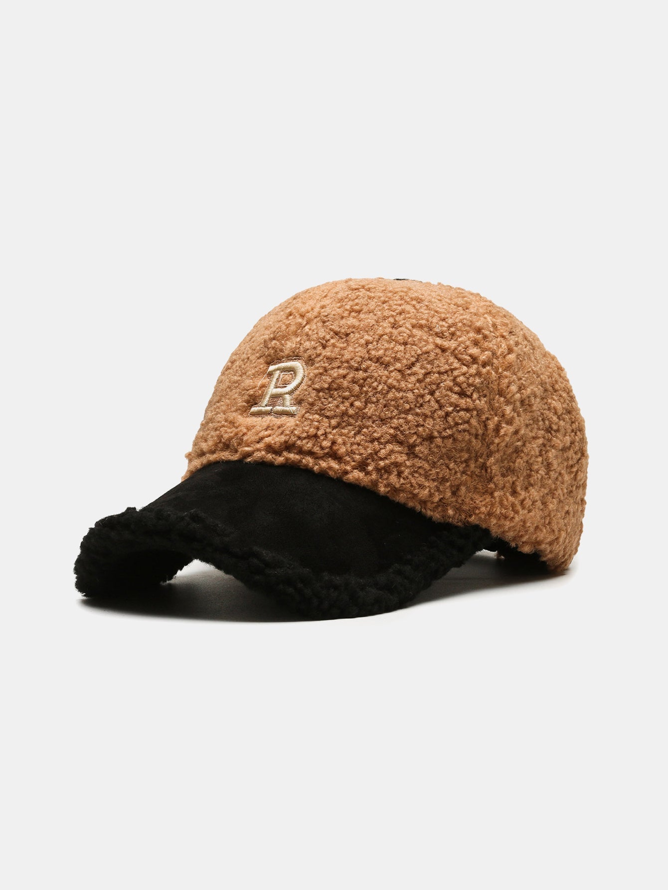 Plush Winter Warm Lettered Baseball Cap