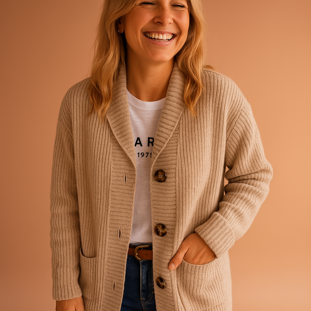 Lorie | Elegante lange Damen Strickjacke