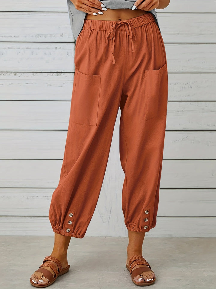 Sienna | Button Detail Relaxed Trousers