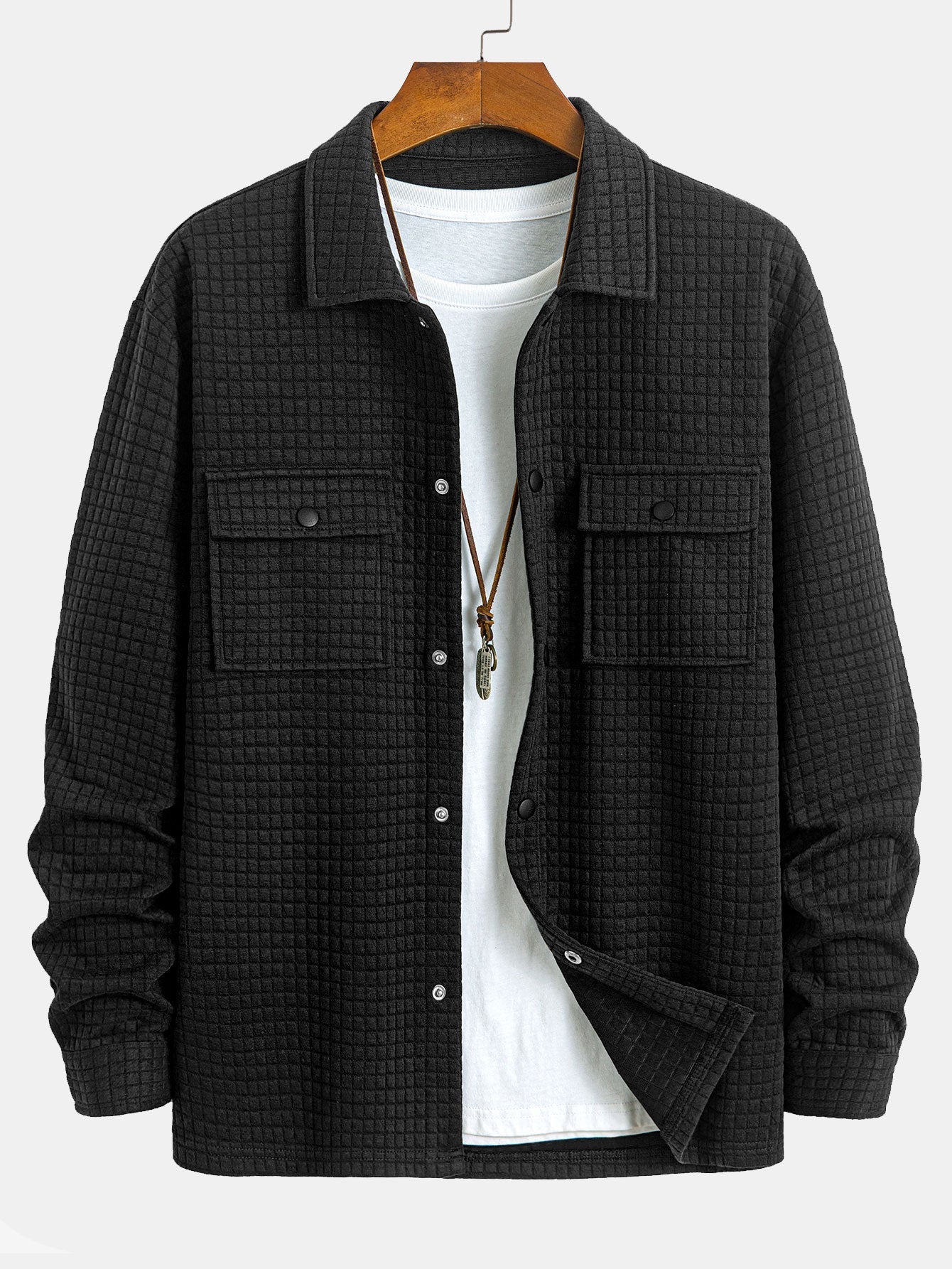 Gestepptes Waffle-Jacquard Hemd
