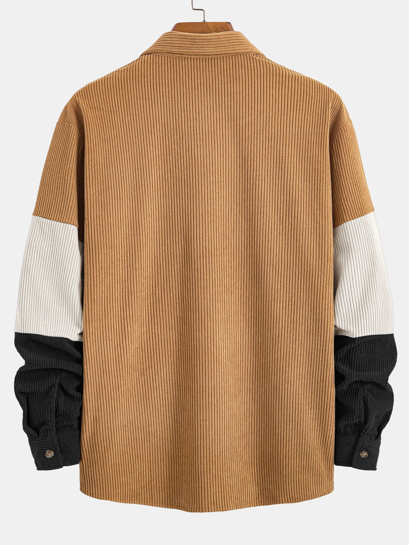 Farbblock Corduroy Hemd mit Taschen