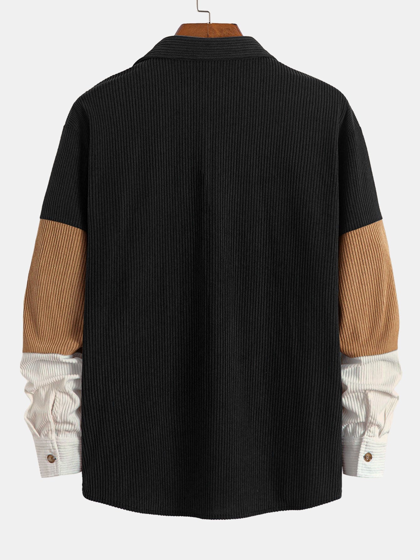 Farbblock Corduroy Hemd mit Taschen